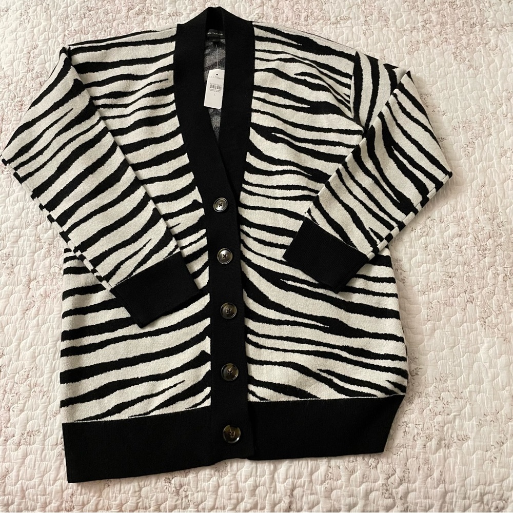 Ann Taylor Zebra Cardigan